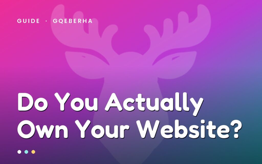 Do you own your website — MegaMoose